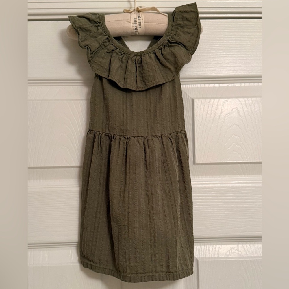 Carter's Olive Green Ruffle Dress